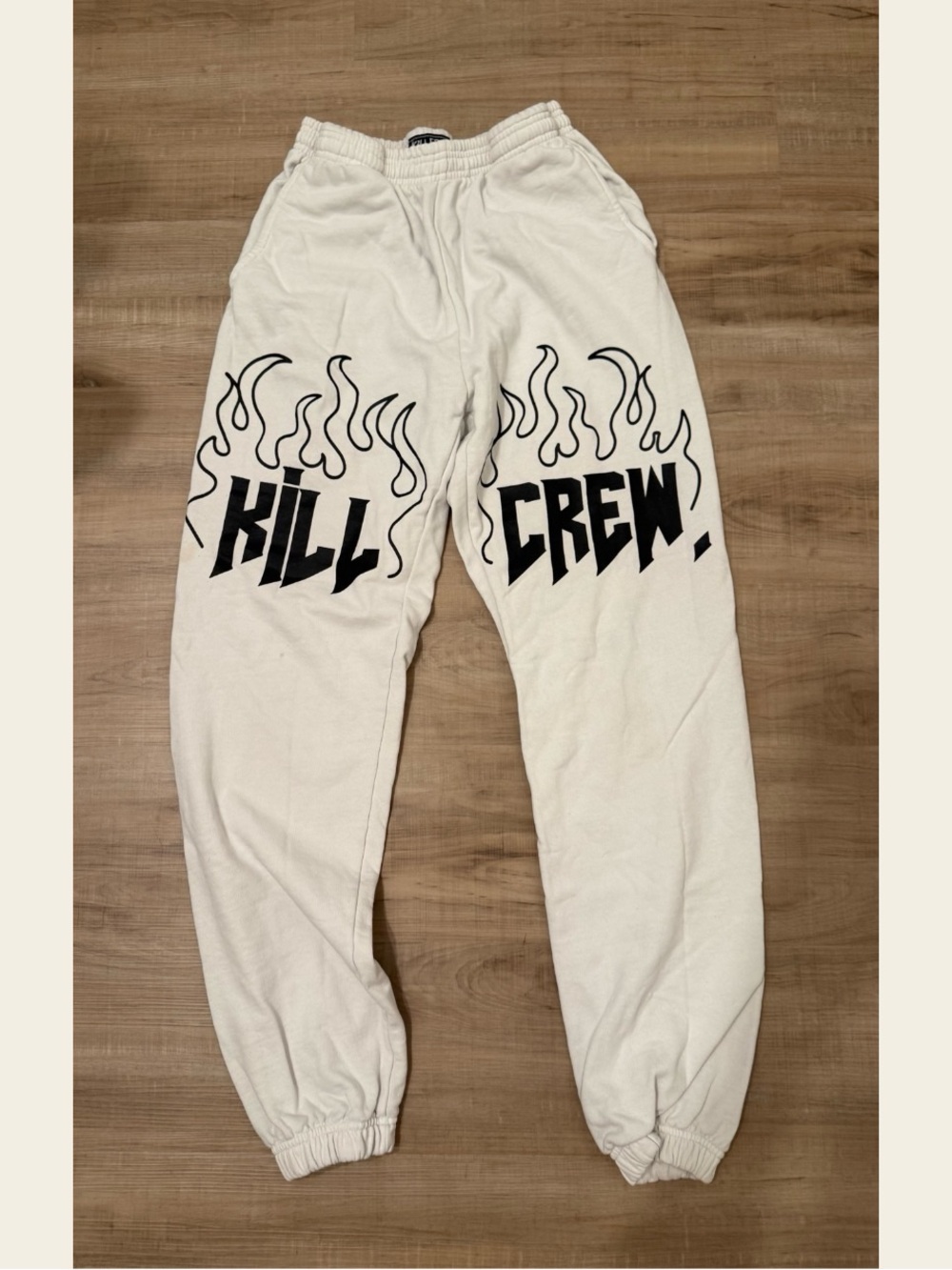 KILL CREW White Flame Sweatpants!